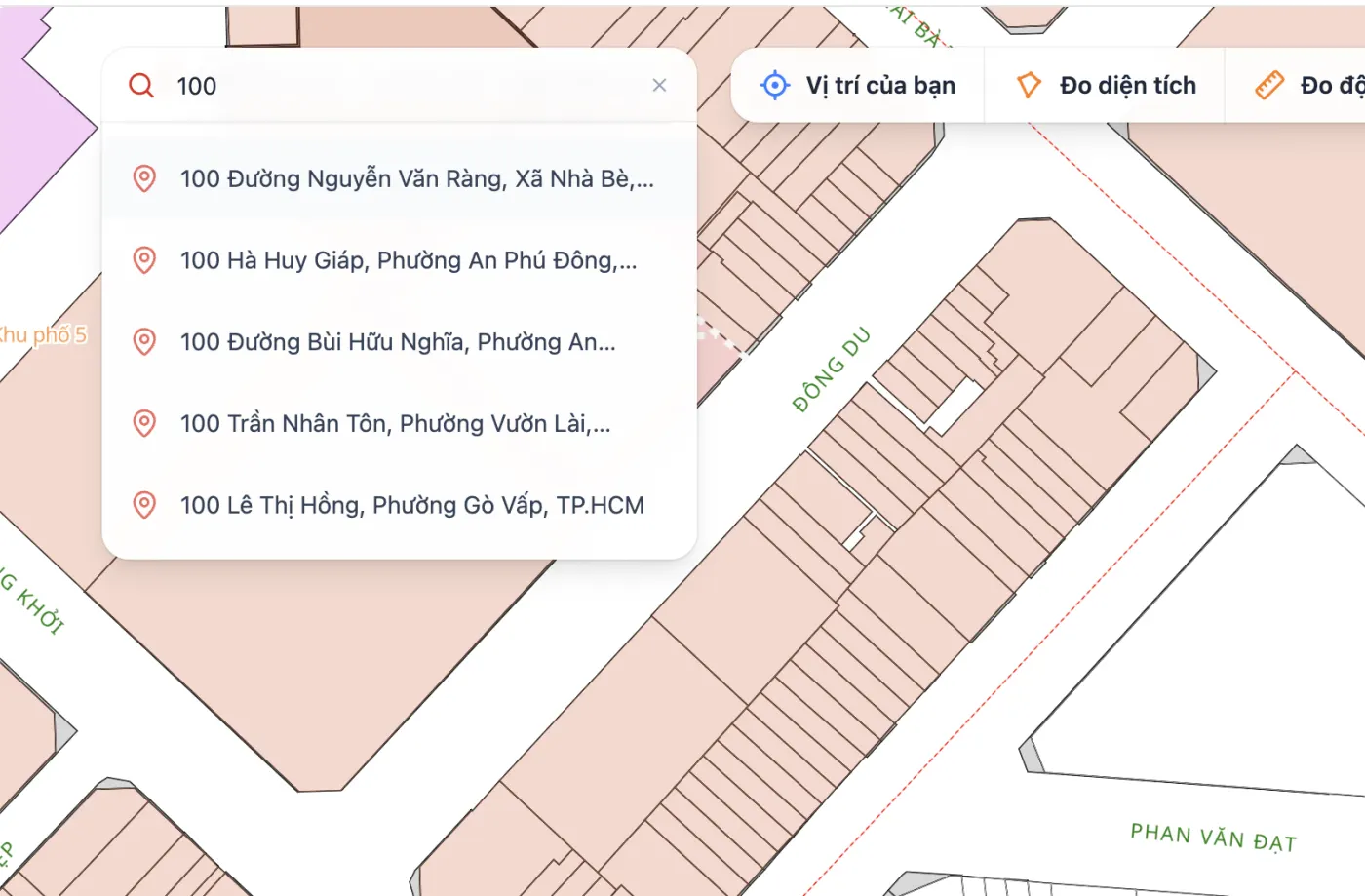 Tìm thửa đất theo địa chỉ trên bản đồ quy hoạch TP.HCM của Ankapong
